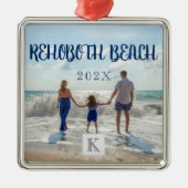 Monogram RehoBeide Beach Family Travel Souvenir Ornament Aus Metall (Vorne)