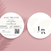 Monogram Reise Hochzeitstil Save the Date rund Einladung
