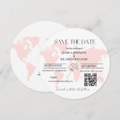 Monogram Reise Hochzeitstil Save the Date rund Einladung (Vorne/Hinten)