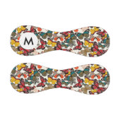 Monogram Retro Blumenmuster 3 Baseball (Paneele)