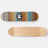 Monogram Retro Bunte Tiere Muster #8 Skateboard (Horizontal)
