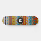 Monogram Retro Bunte Tiere Muster #8 Skateboard (Horizontal)