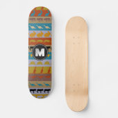 Monogram Retro Bunte Tiere Muster #8 Skateboard (Vorderseite)