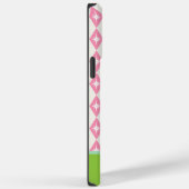 Monogram Retro Christmas Diamonds Pink & Green Case-Mate iPhone Hülle (Rückseite / Rechts)
