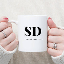 Monogram Retro Classic Elegant Minimal Black White