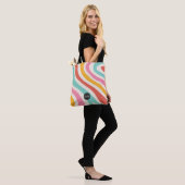 Monogram Retro Colorful Wavy Stripes Tasche (Am Model)