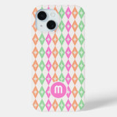 Monogram Retro Diamonds Case-Mate iPhone Hülle (Rückseite)
