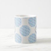 Monogram Retro Florals Berry Blues Polka Dot Kaffeetasse (Mittel)