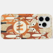 Monogram Retro Fox Art Orange Retro iPhone Case-Mate iPhone Hülle (Rückseite (Horizontal))