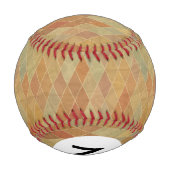 Monogram Retro geometrisches Muster 2 Baseball (Rückseite)