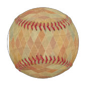 Monogram Retro geometrisches Muster 2 Baseball (Vorderseite)