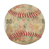 Monogram Retro geometrisches Muster 5 Baseball (Vorderseite)
