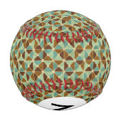 Monogram Retro geometrisches Muster Baseball (Rückseite)