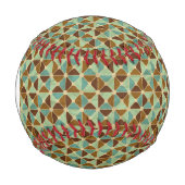 Monogram Retro geometrisches Muster Baseball (Vorderseite)