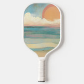 Monogram Retro Glam Summer Beach Vibes Pickleball Schläger (Rückseite)