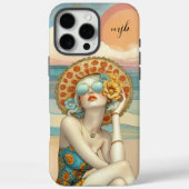 Monogram Retro Glam Summer Beach Woman Case-Mate iPhone Hülle (Rückseite)
