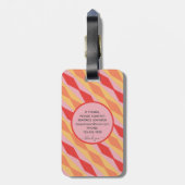 Monogram Retro Hippie 70er Pink Geometric Pastell Gepäckanhänger (Rückseite vertikal)