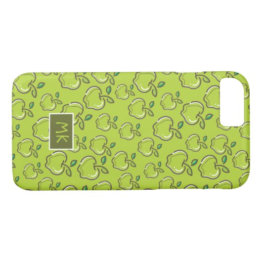 Monogram Retro Little Green Äpfel Frucht Case-Mate iPhone Hülle (Rückseite (Horizontal))