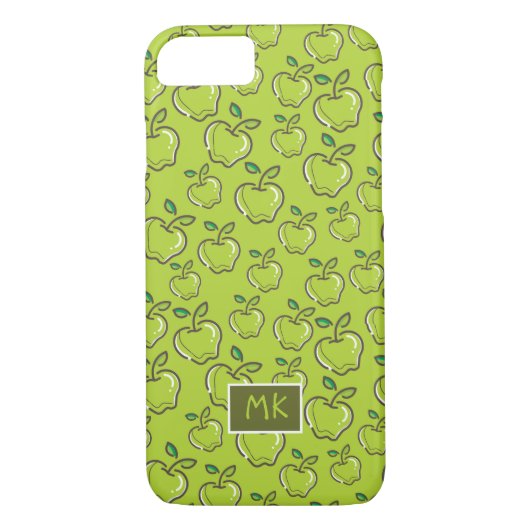 Monogram Retro Little Green Äpfel Frucht Case-Mate iPhone Hülle (Rückseite)