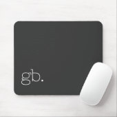 Monogram Retro Minimal Schwarz Mousepad (Mit Mouse)