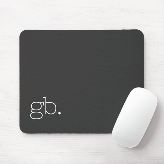Monogram Retro Minimal Schwarz Mousepad (Mit Mouse)