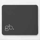 Monogram Retro Minimal Schwarz Mousepad (Vorne)