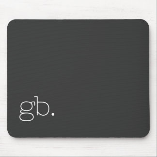 Monogram Retro Minimal Schwarz Mousepad