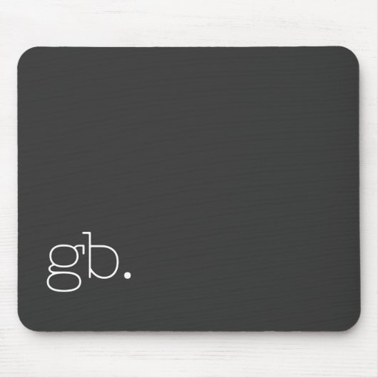 Monogram Retro Minimal Schwarz Mousepad (Vorne)