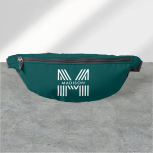 Monogram Retro Modern Aquamarin Bauchtasche