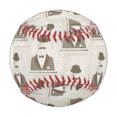 Monogram Retro Muster für Männer Baseball (Vorderseite)