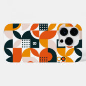 Monogram Retro Orange Black Geometric Case-Mate iPhone Hülle (Rückseite (Horizontal))