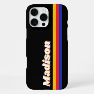 Monogram Retro Streifen iPhone 16 Pro Max Hülle
