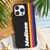Monogram Retro Streifen iPhone Hülle