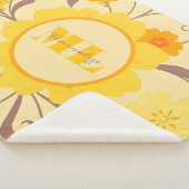Monogram Retro Sunshine Florals Yellow Flowers Sherpadecke (3/4)