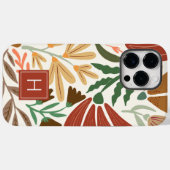Monogram Retro Terracotta Floral Boho Case-Mate iPhone Hülle (Rückseite (Horizontal))