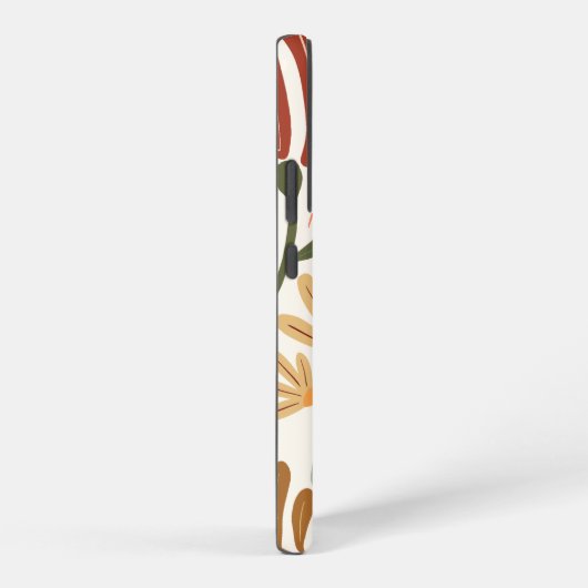 Monogram Retro Terracotta Floral Boho Samsung Galaxy Hülle (Rechte Seite)