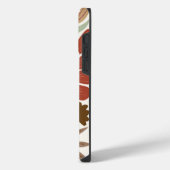 Monogram Retro Terrakotta Blumen Boho iPhone Hülle (Linke Seite)