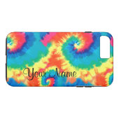 Monogram Retro Tie Dye Case-Mate iPhone Hülle (Rückseite (Horizontal))