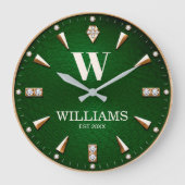 Monogram retro vintage modern luxury große wanduhr (Vorderseite)