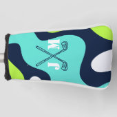 Monogram Retro Wave Blue Green Golf Clubs Headcover (Vorderseite)