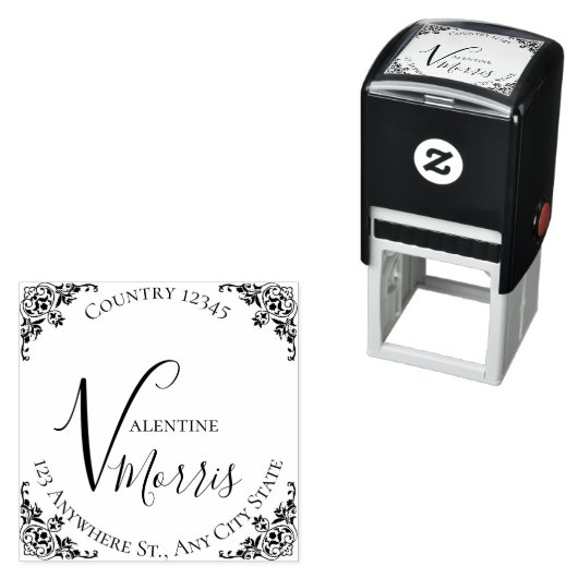 Monogram Return Address Self-inking Stamp Permastempel (Beispiel)