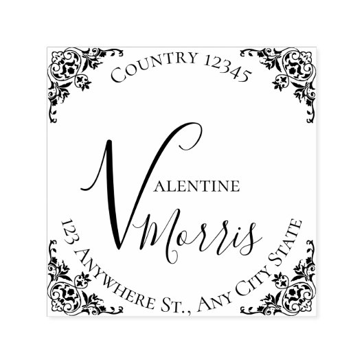 Monogram Return Address Self-inking Stamp Permastempel (Design)