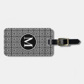 Monogram RF Black Classic Serif Echo Quadrate Gepäckanhänger (Vorderseite horizontal)