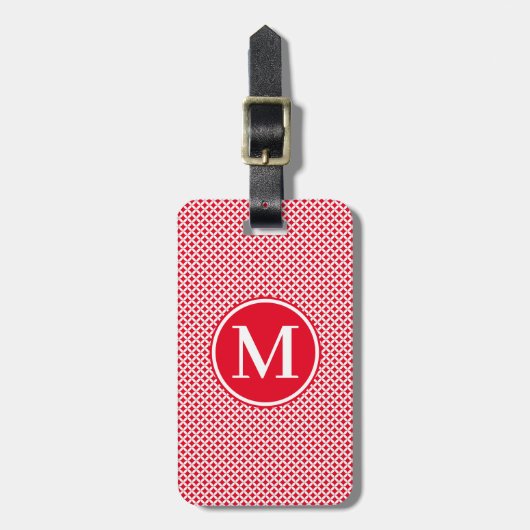 Monogram RF Red Diamond Dot Gepäckanhänger (Vorderseite vertikal)