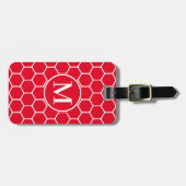 Monogram RF Red Honeycomb Gepäckmarke Gepäckanhänger (Vorderseite horizontal)