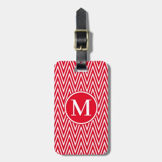 Monogram RF Red Steve Zickzack Gepäckanhänger (Vorderseite vertikal)