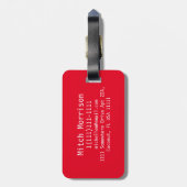 Monogram RF Red Steve Zickzack Gepäckanhänger (Rückseite vertikal)