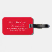 Monogram RF Red Steve Zickzack Gepäckanhänger (Rückseite horizontal)