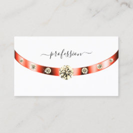 Monogram-Rhinestones an der weißen und der Rose Visitenkarte