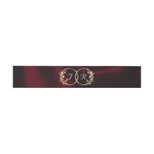 Monogram & Ribbon - Burgund Einladungsbanderole (Flach)